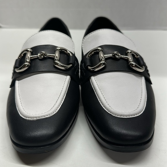 Jeffrey Campbell Loafers Velviteen Bit Leather Flat Shoes Leather Black White 7 - Picture 4 of 11